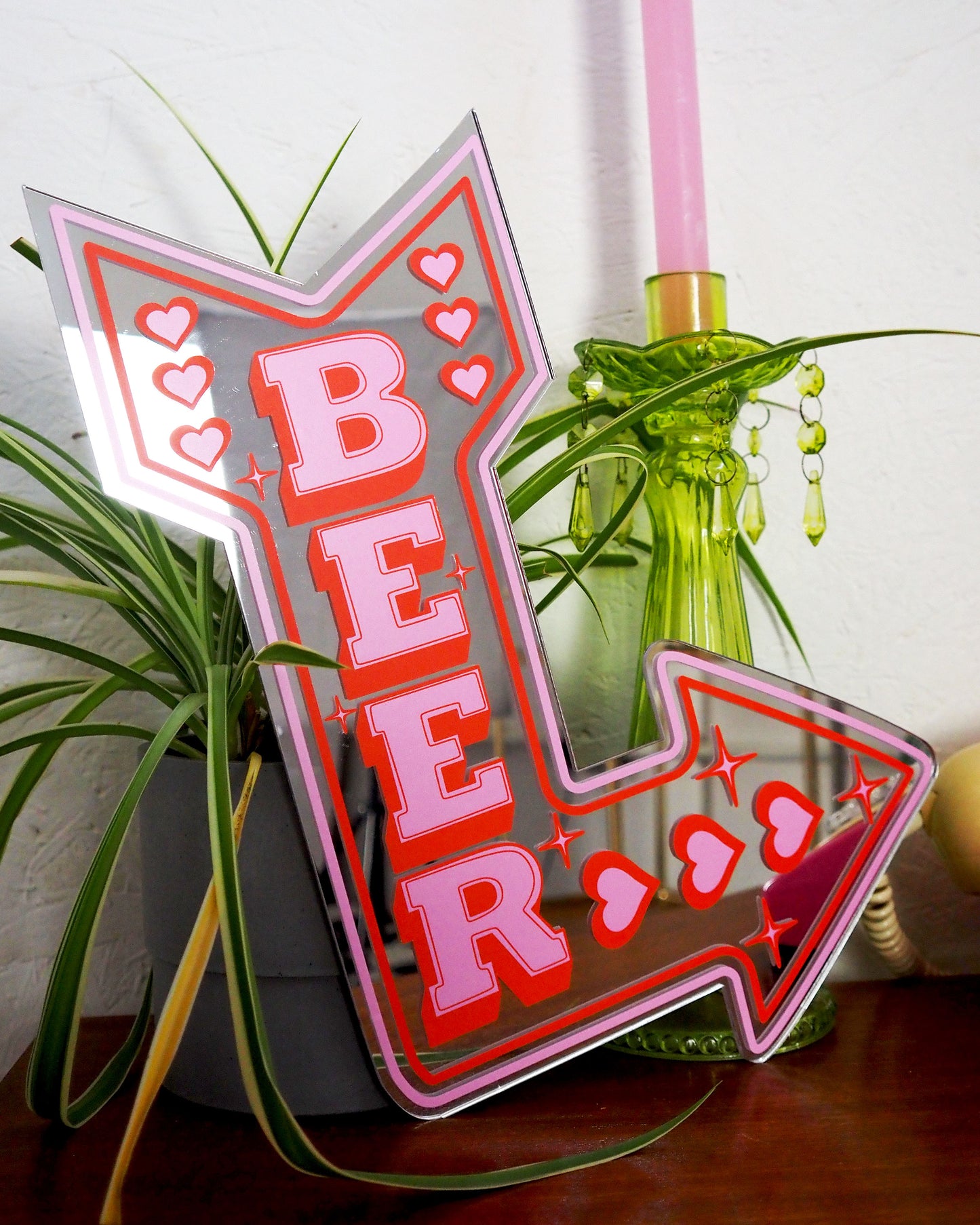 Retro Beer Arrow Mirror