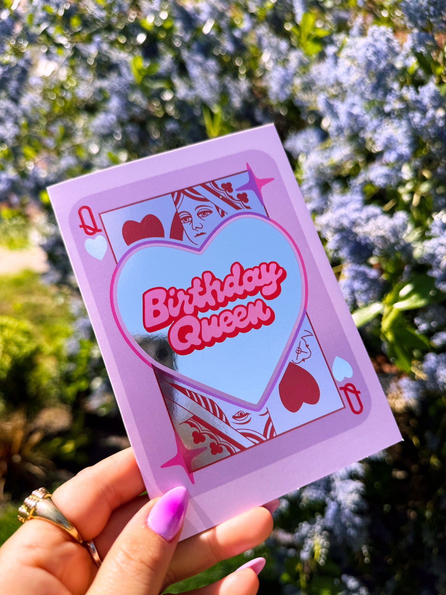 Birthday Queen Silver Foil Greeting Card WS