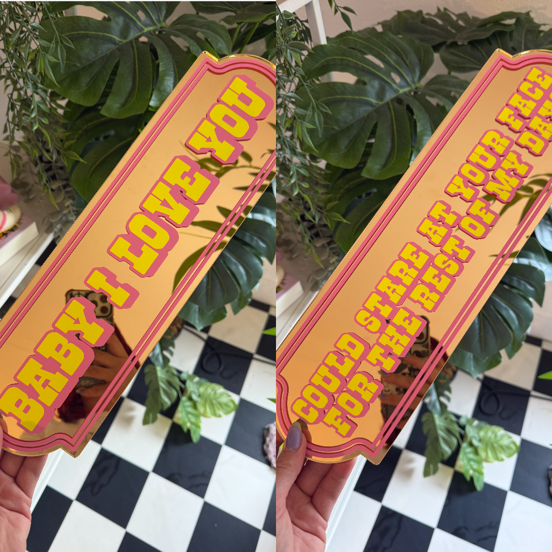 Neon Sherbet Custom Text Mirror Sign
