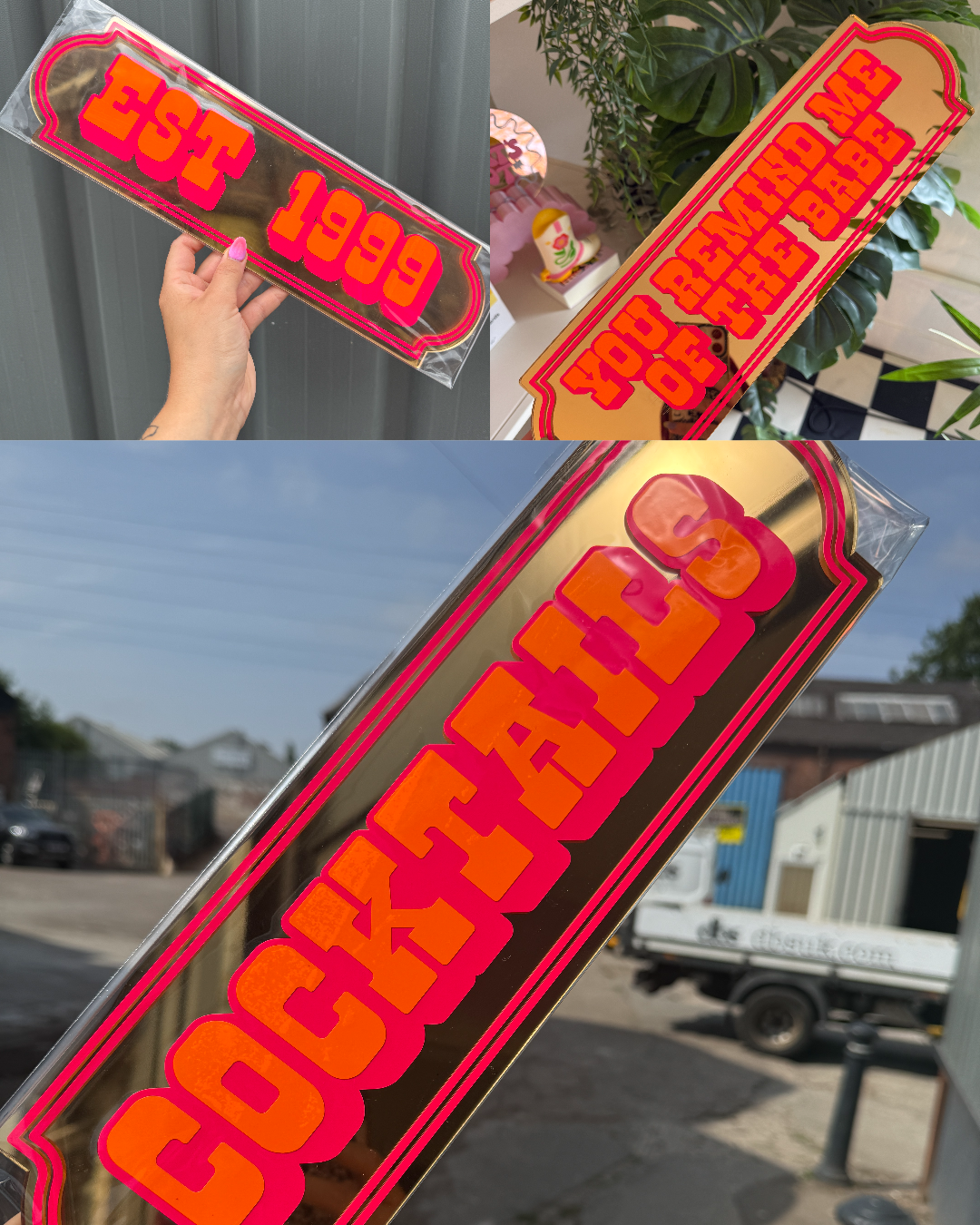 Neon Sunset Custom Text Mirror Sign