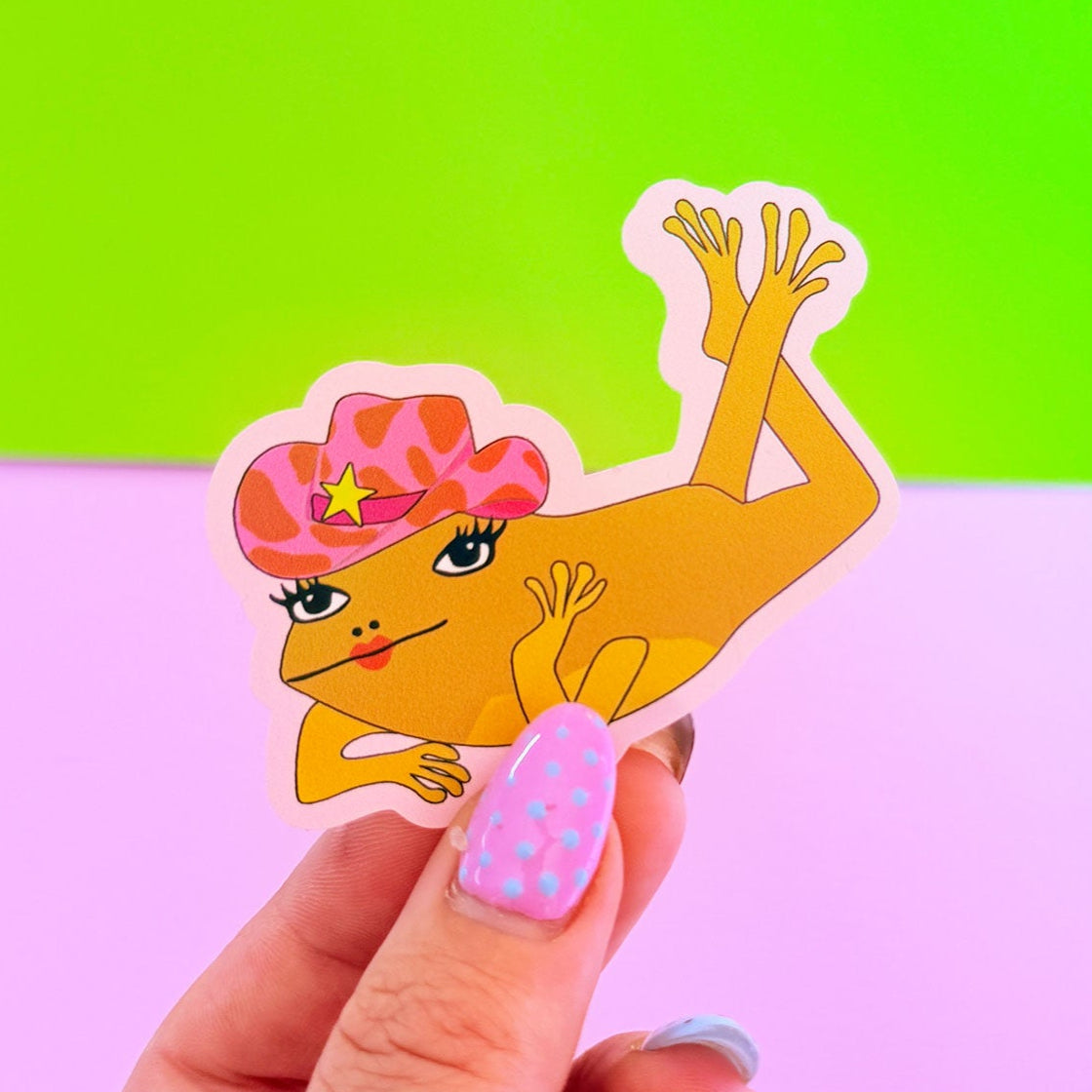 Cowboy Frog Sticker