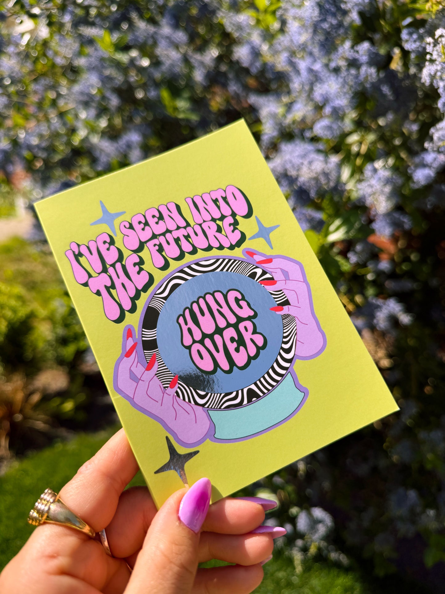 Hungover Silver Foil Greeting Card WS