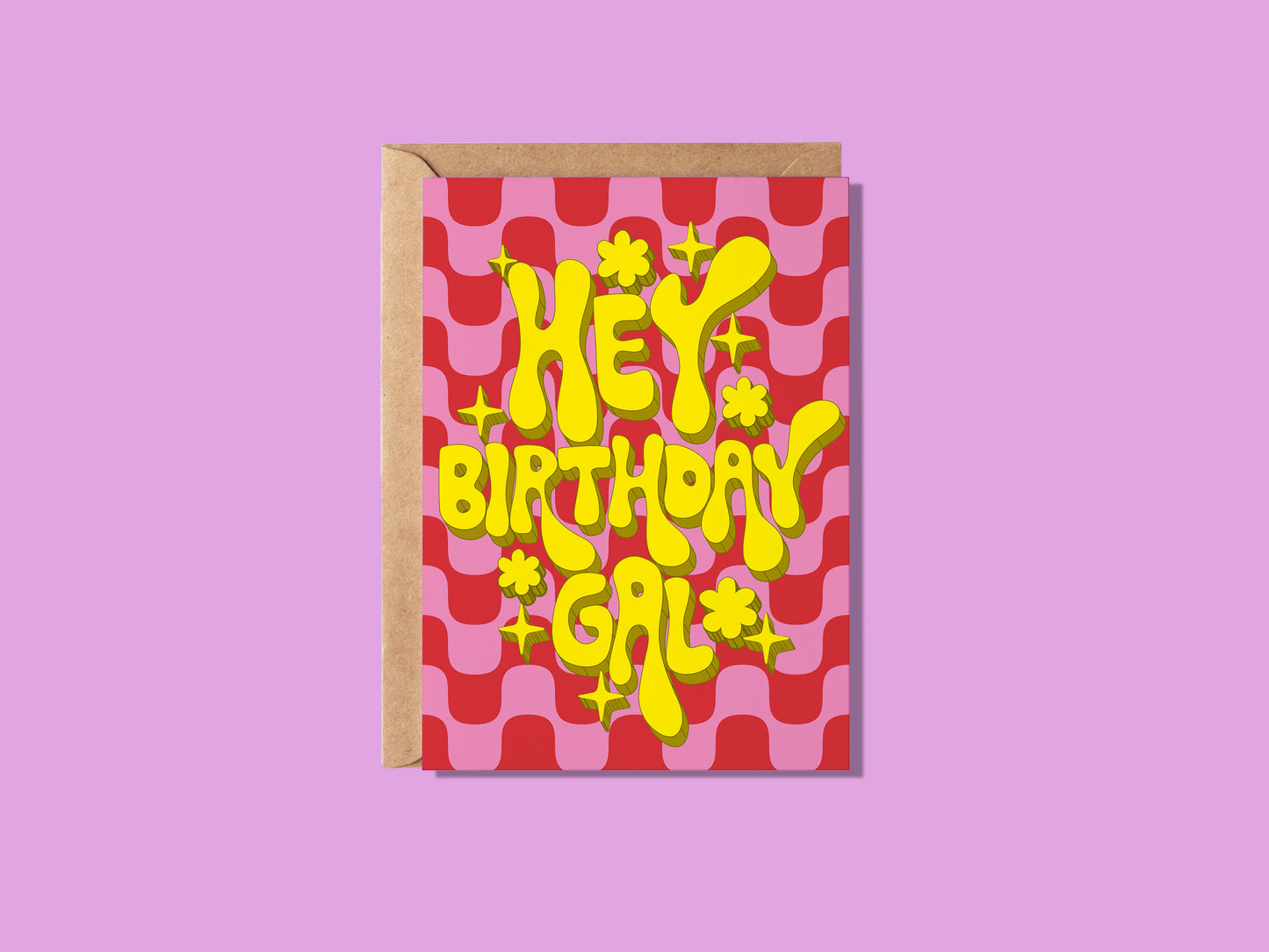 Hey Birthday Gal! Funky Typography Greeting Card
