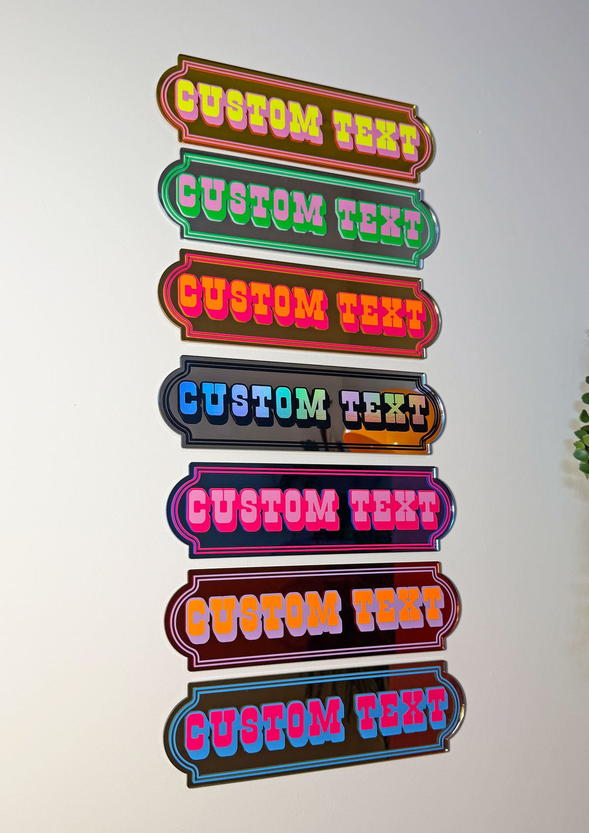 Neon Lime Custom Text Mirror Sign