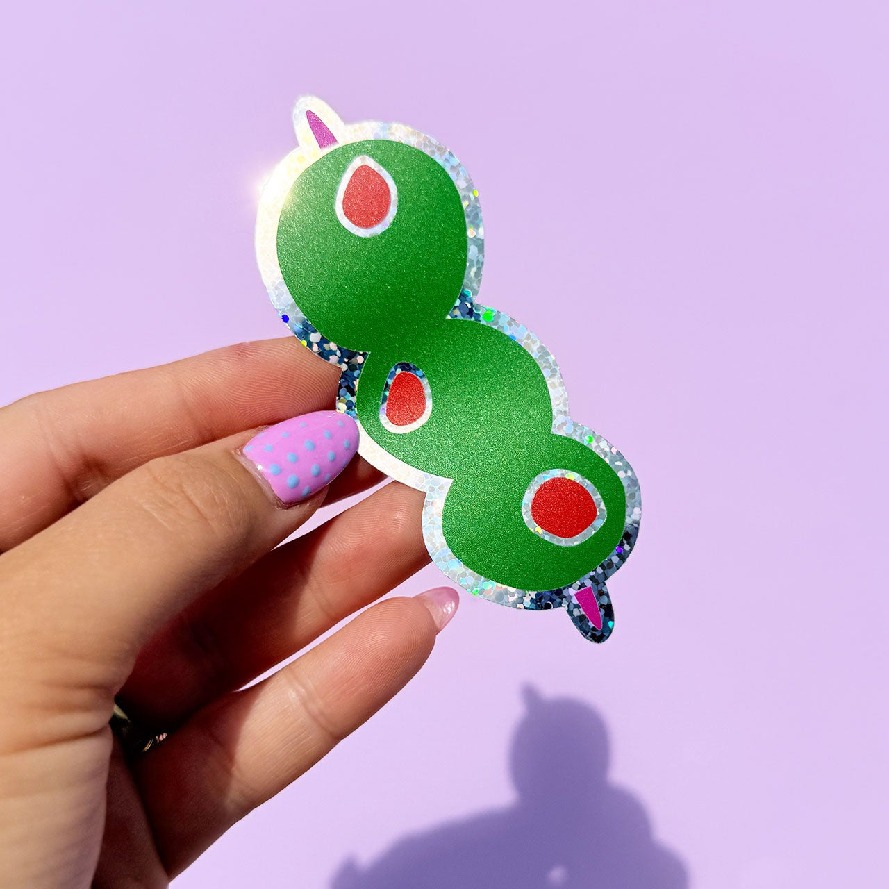 Olive On A Stick Glitter Sticker