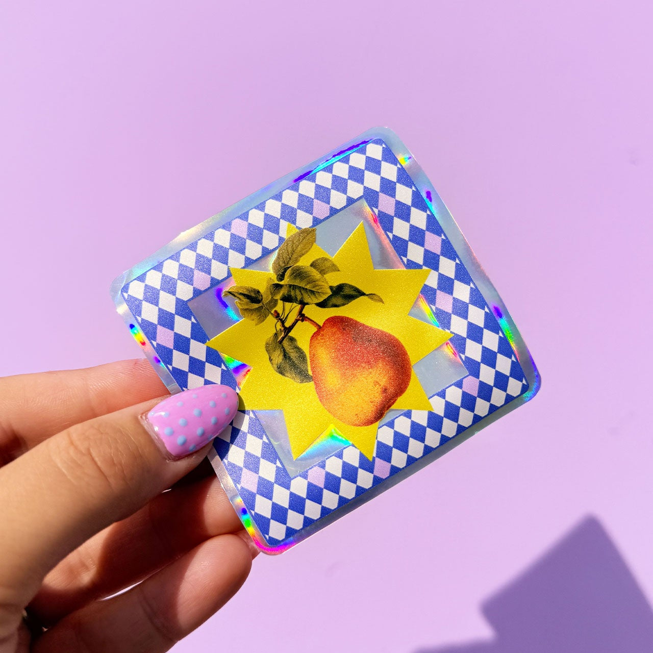 Peach Tile Holographic Sticker