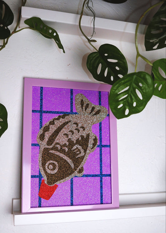 Soy Sauce Glitter Fabric Print