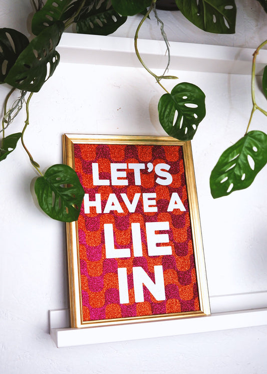 Let's Have A Lie In Glitter Fabric Print