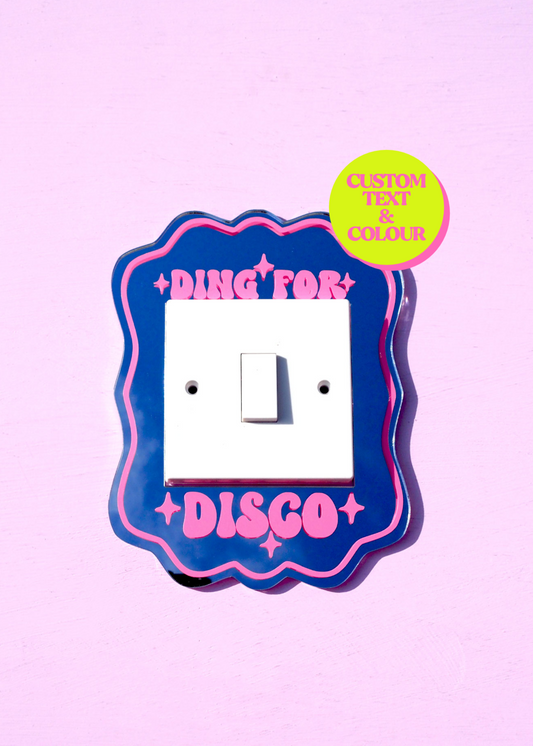 Custom Text Mirror Light Switch Cover - Groovy