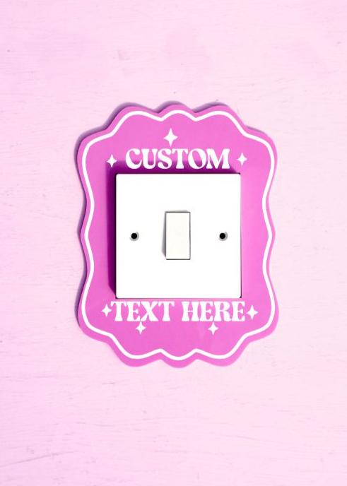 Custom Grape Light Switch Cover - Retro Text