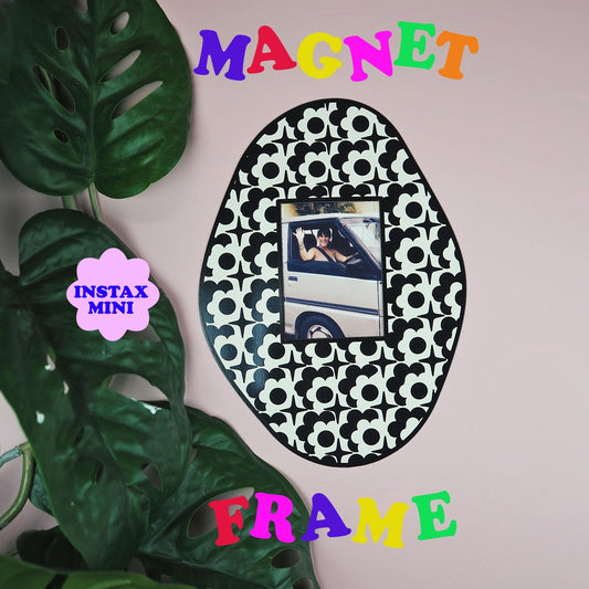 Monochrome Floral Egg Magnet Frame