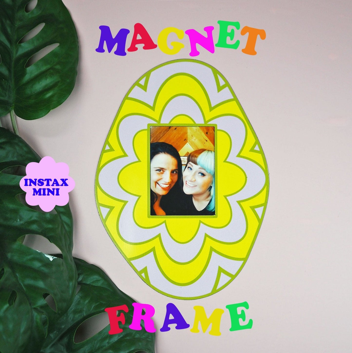 Yellow Floral Egg Magnet Frame