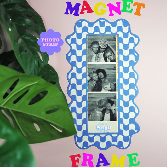 Photo Booth Strip Magnetic Frame - Blue Wavy