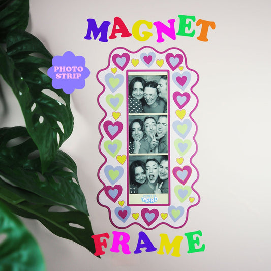 Photo Booth Strip Magnetic Frame - Retro Hearts