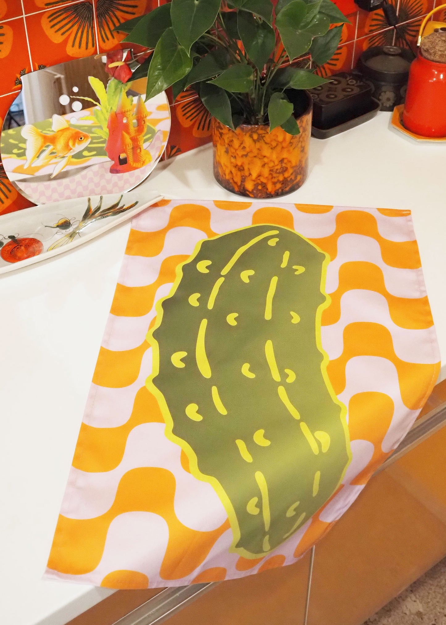 Funky Gerkin Tea Towel