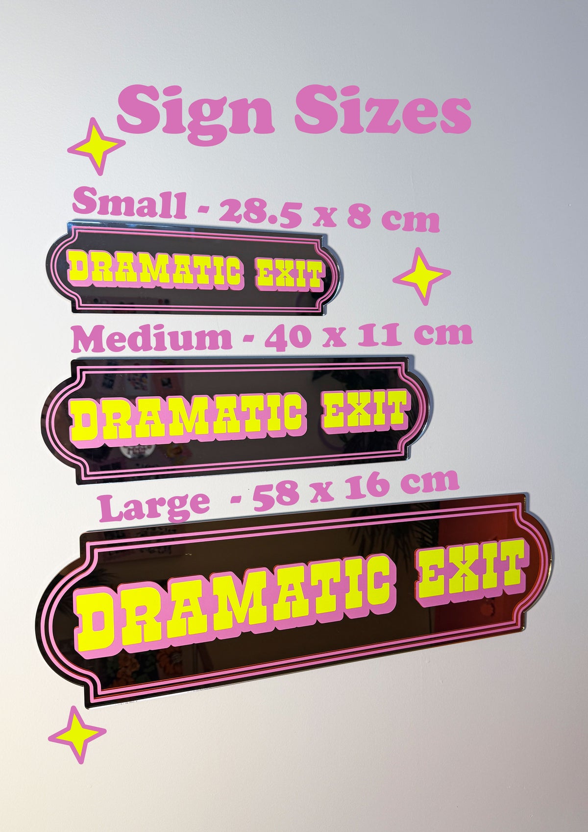 Retro Script Custom Text Mirror Sign