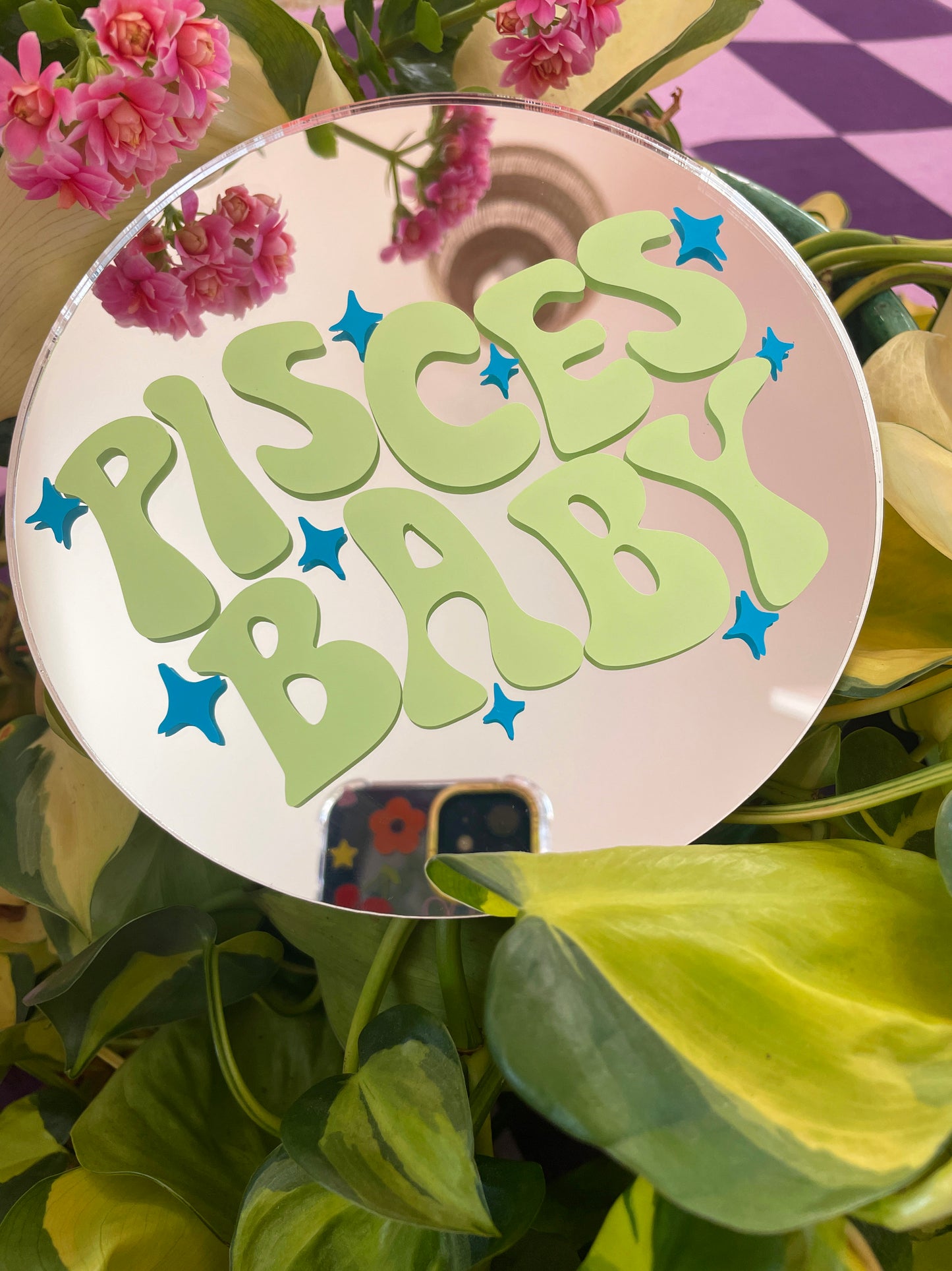Pisces Baby Disc Mirror - PrintedWeird