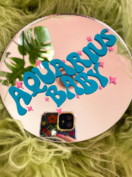 Aquarius Baby Disc Mirror - PrintedWeird