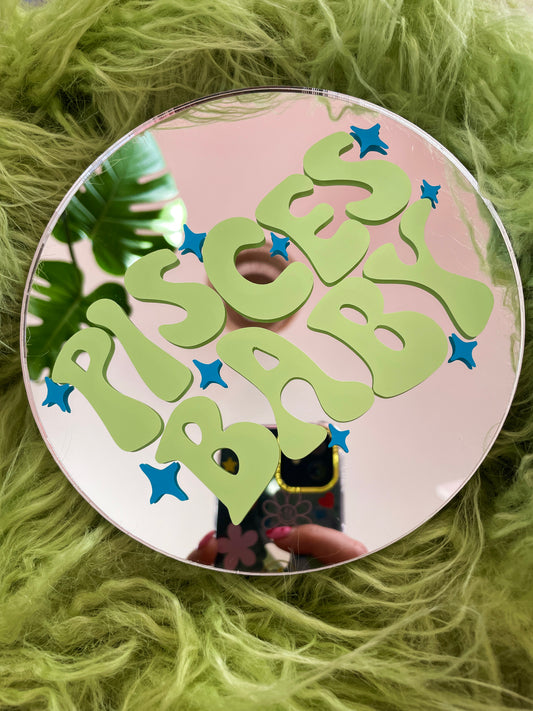 Pisces Baby Disc Mirror - PrintedWeird