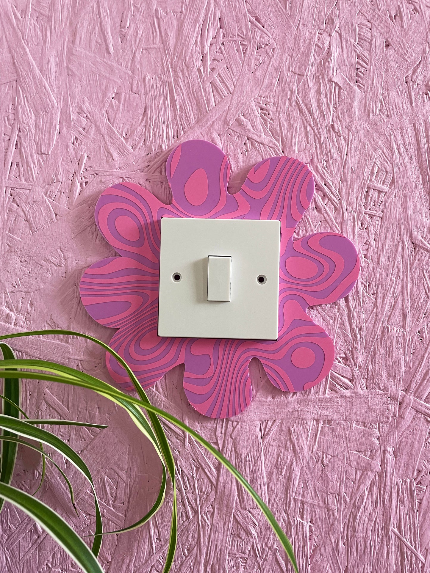 Pink & Lilac Psychedelic Wavy Light Switch Cover - PrintedWeird