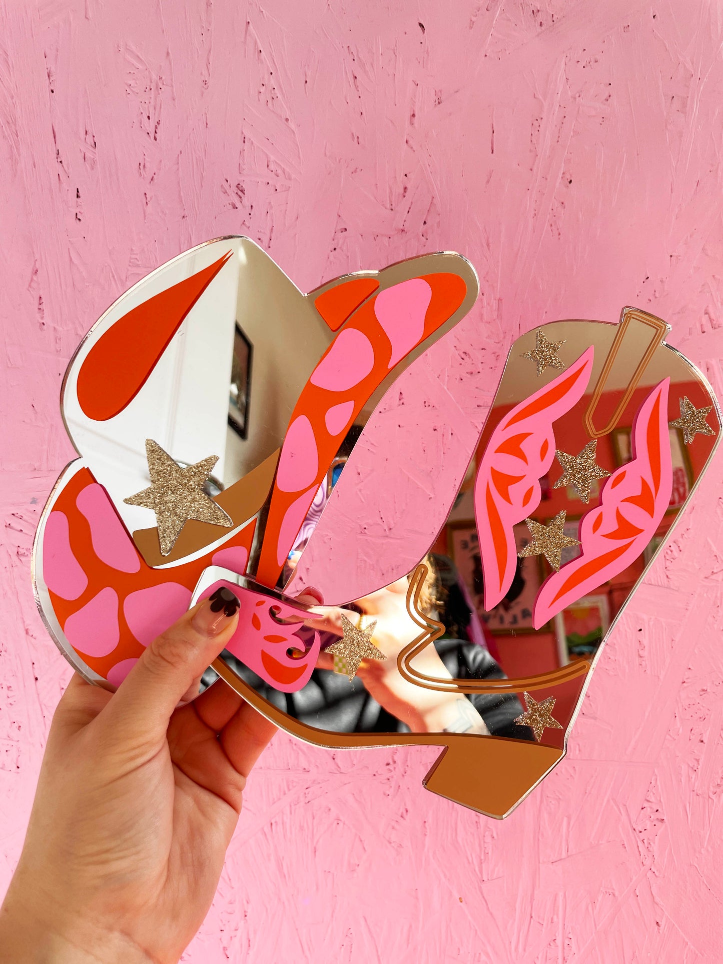 Rootin' Tootin Cowgirl Hat Mini Mirror