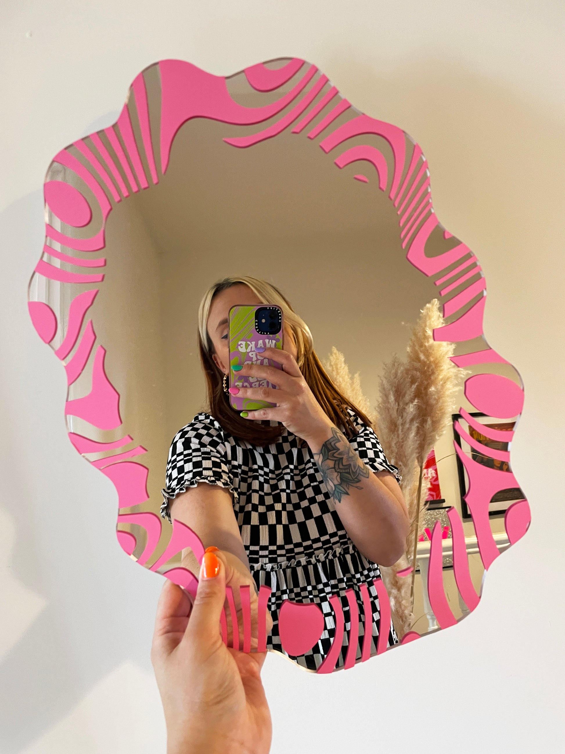 Swirly Border Wavy Mirror - PrintedWeird