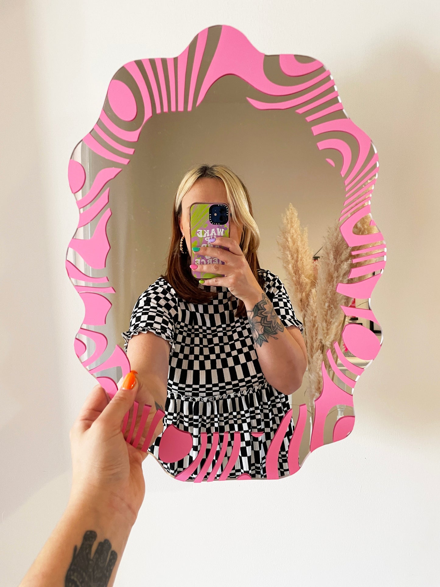 Swirly Border Wavy Mirror - PrintedWeird