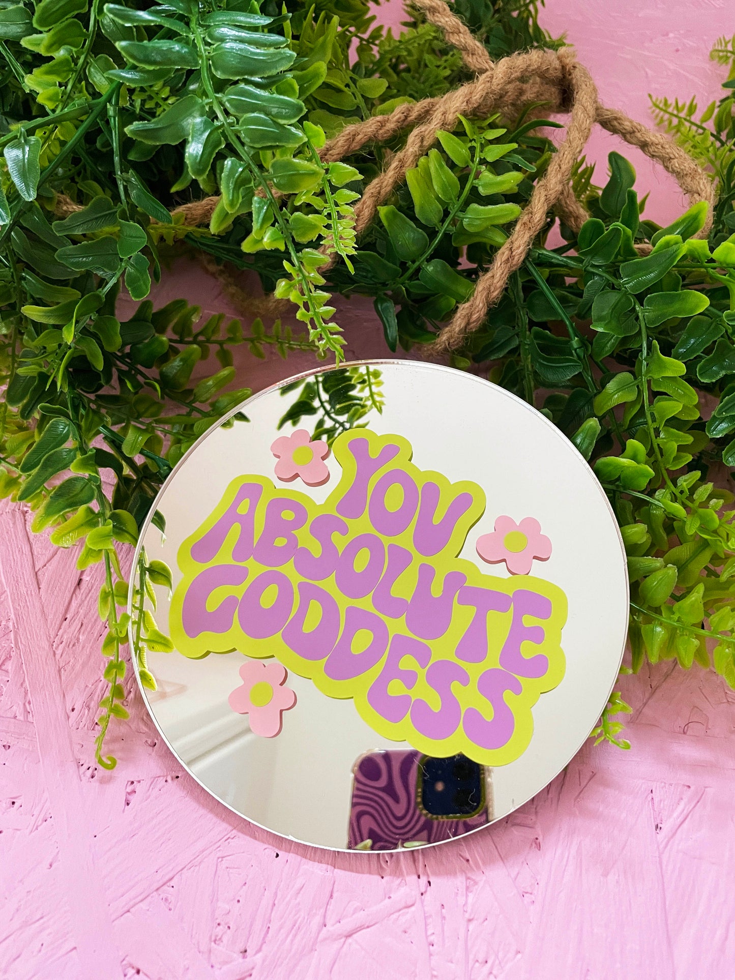 You Absolute Goddess Disc Mirror - PrintedWeird