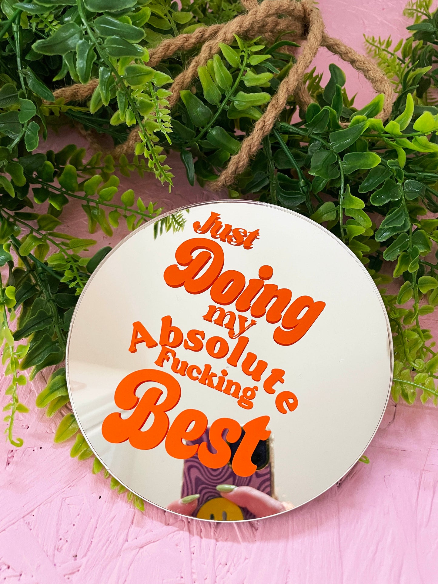 Just Doing My Best Disc Mirror - PrintedWeird