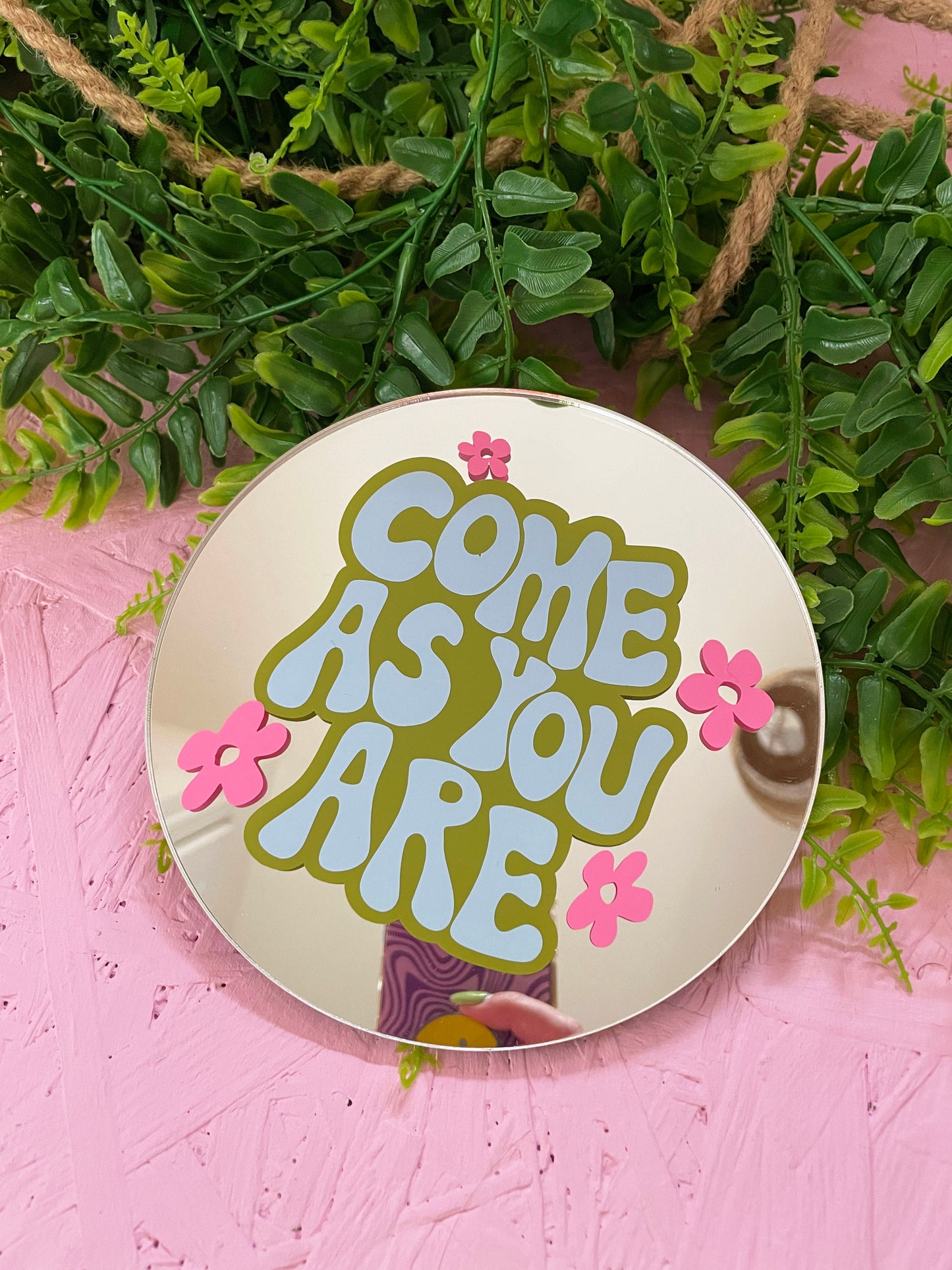 Come As You Are Disc Mirror - PrintedWeird