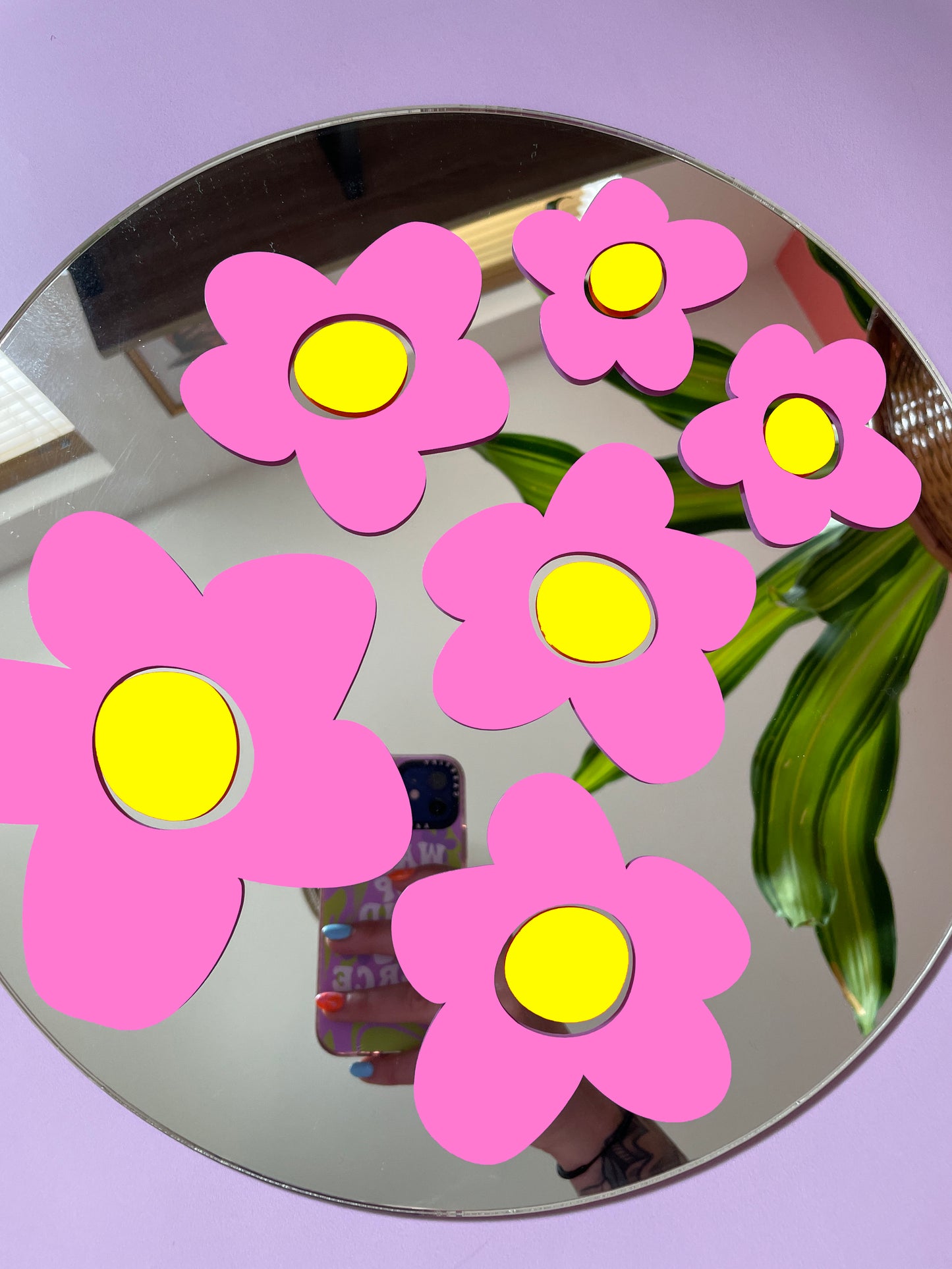 Ditzy Pink Flower Bundle Pack Vinyl Stickers - PrintedWeird