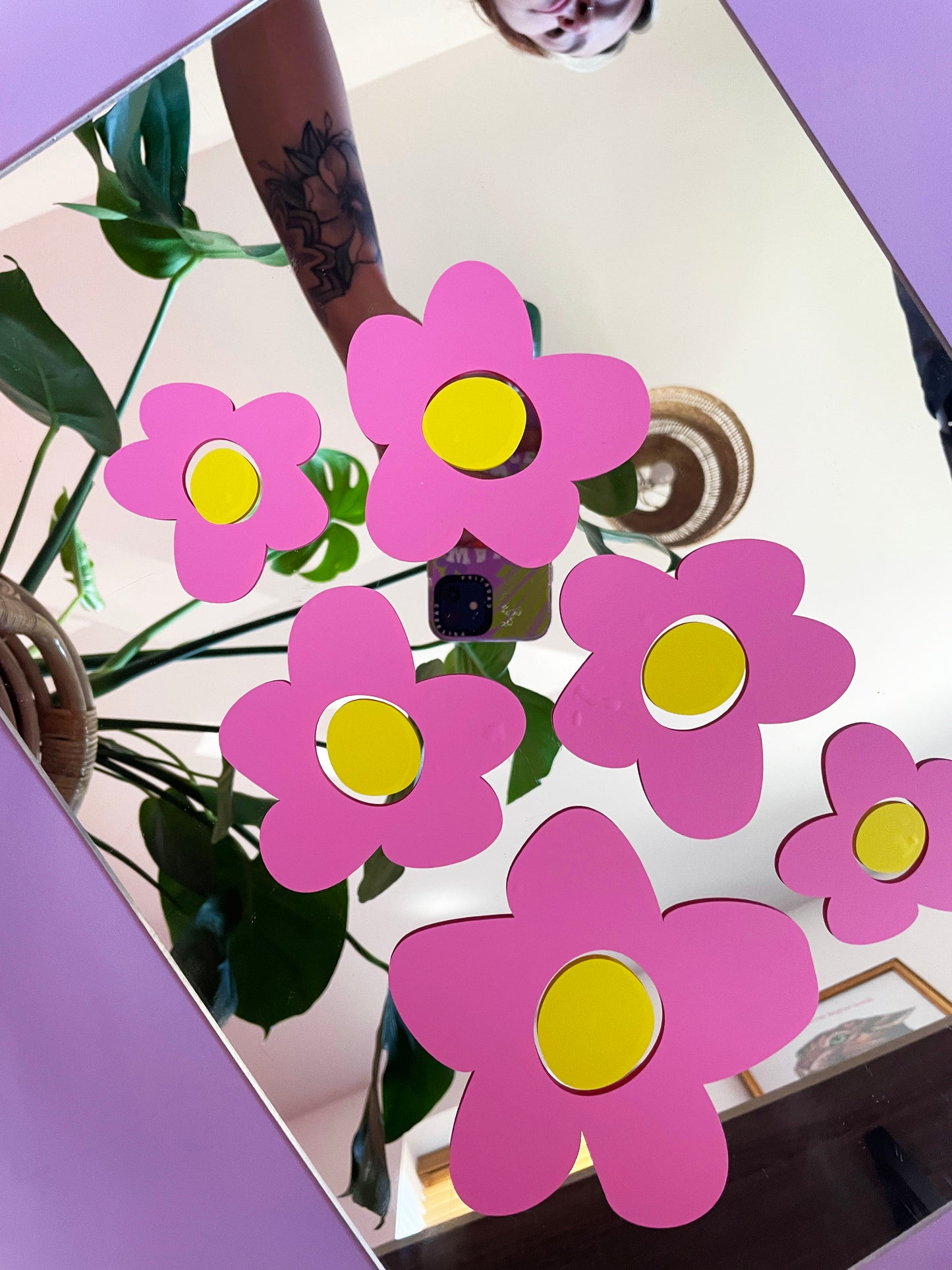 Ditzy Pink Flower Bundle Pack Vinyl Stickers - PrintedWeird