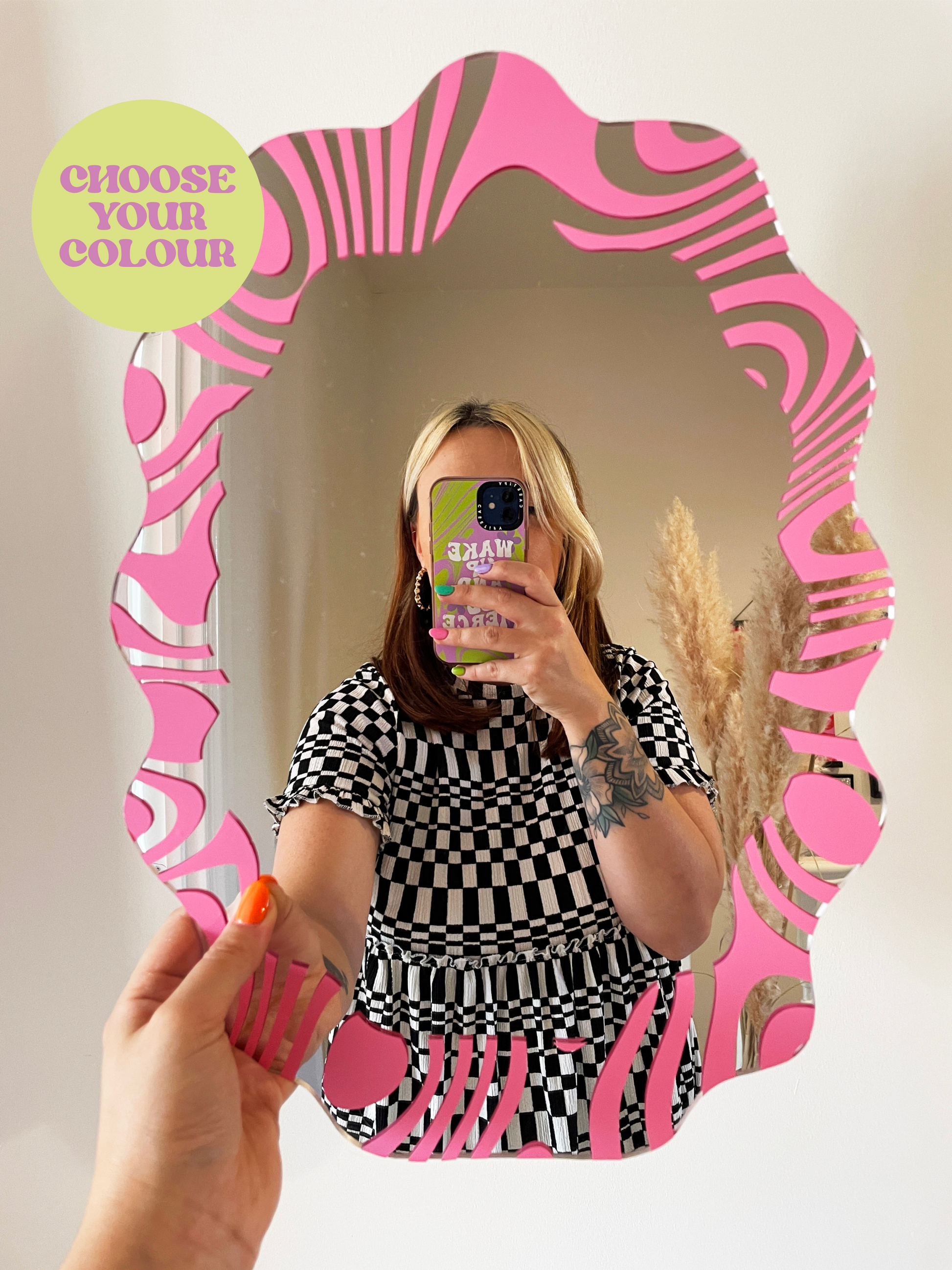 Swirly Border Wavy Mirror - PrintedWeird