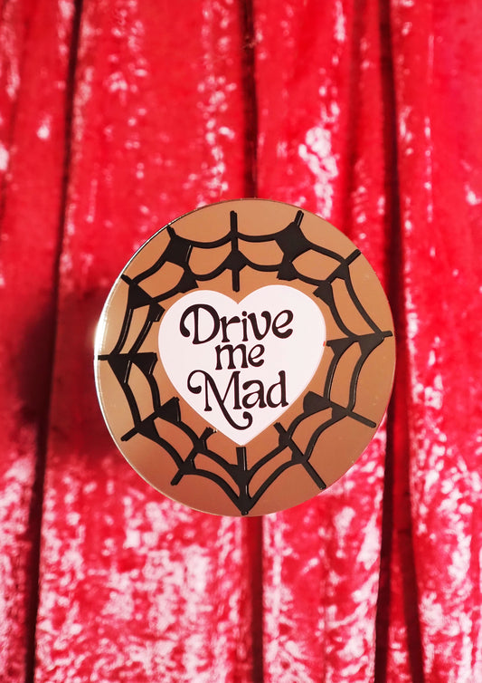 Drive Me Mad Spider Web Mini Mirror