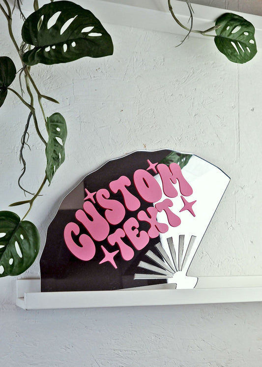 Custom Text Fan Mirror