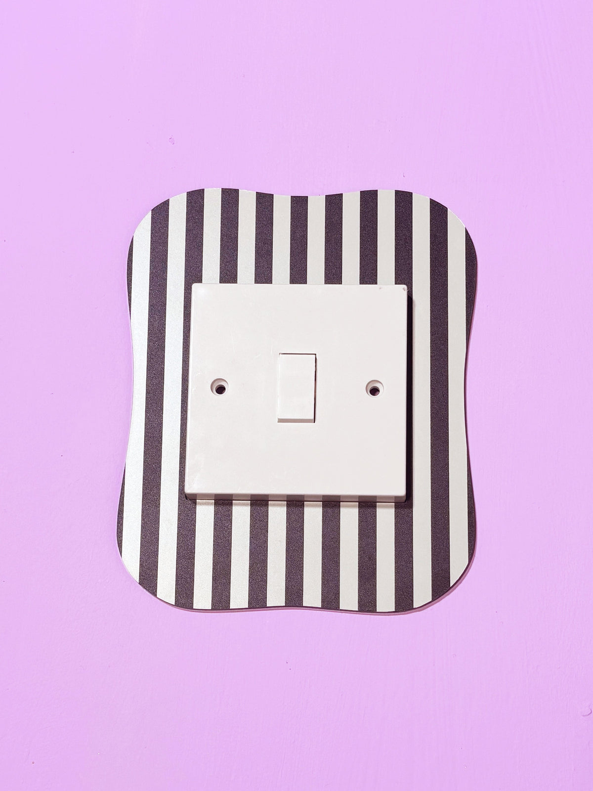 Black & Ivory Pinstripe Light Switch Cover
