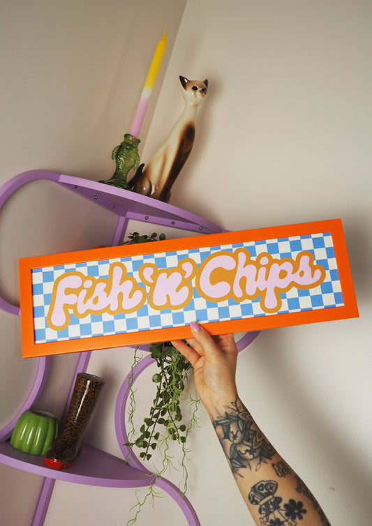 Fish & Chips Framed Rectangle Print