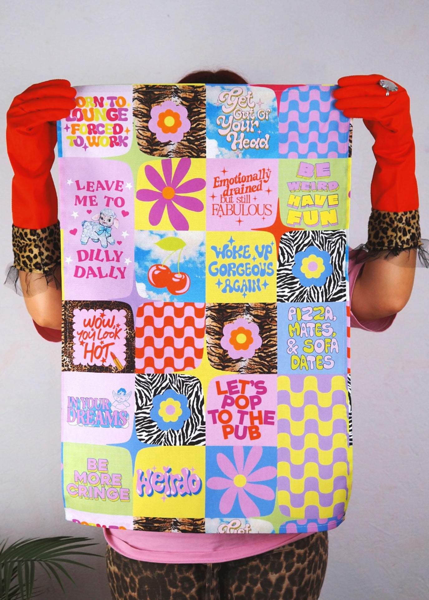 Positive Patchwork Tea Towel