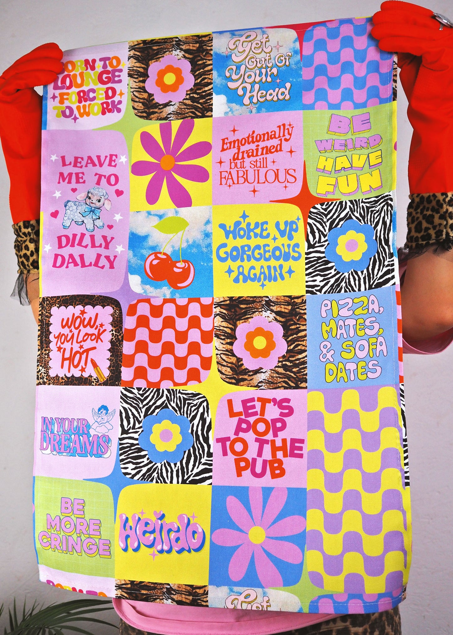Positive Patchwork Tea Towel