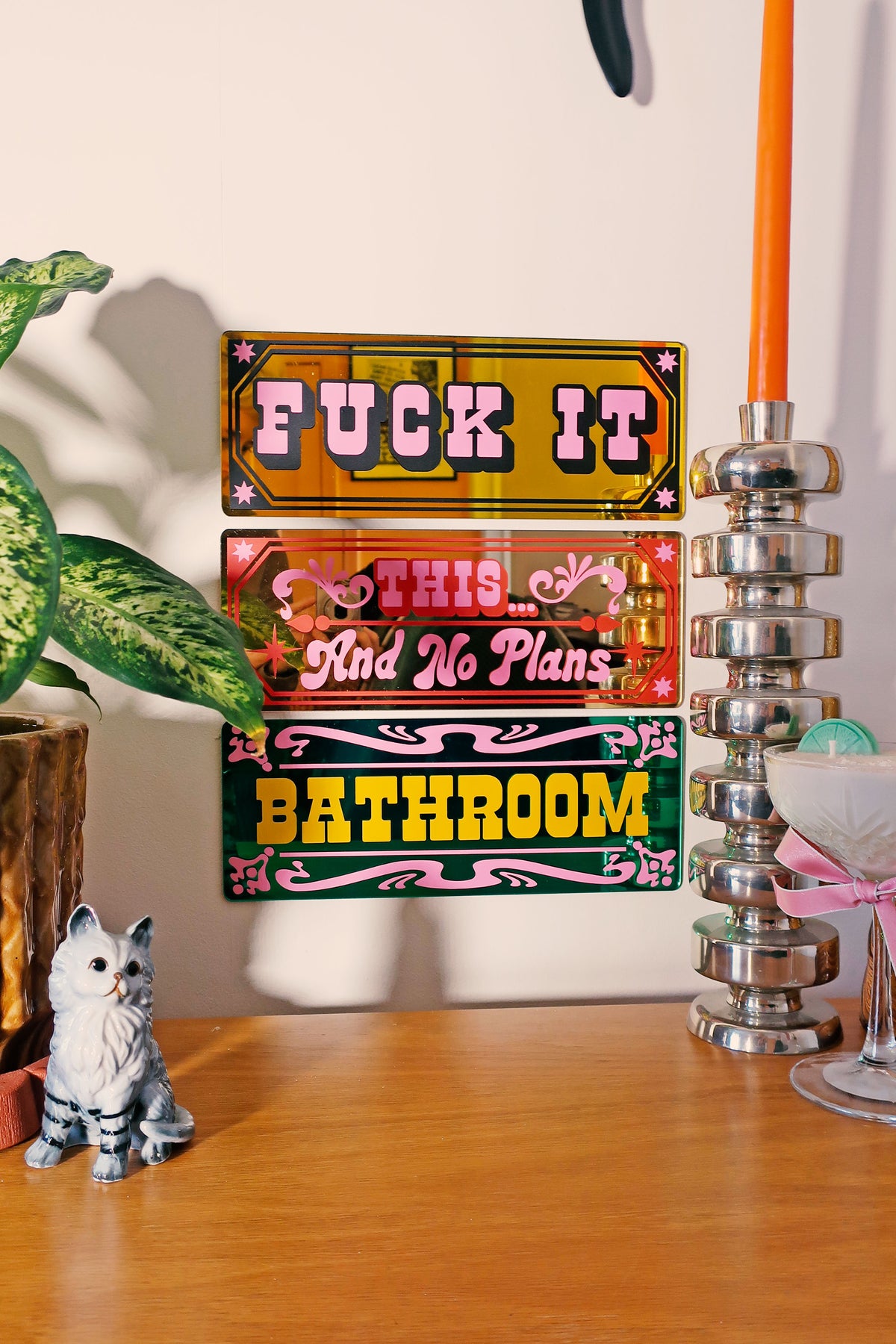This & No Plans Classic Mirror Sign