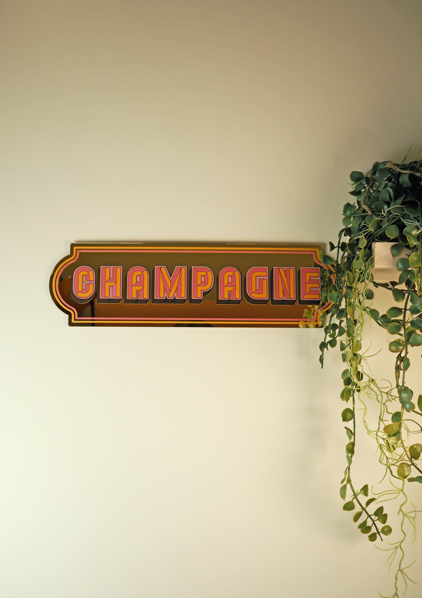 Champagne Rectangle Sign - Warm Gold