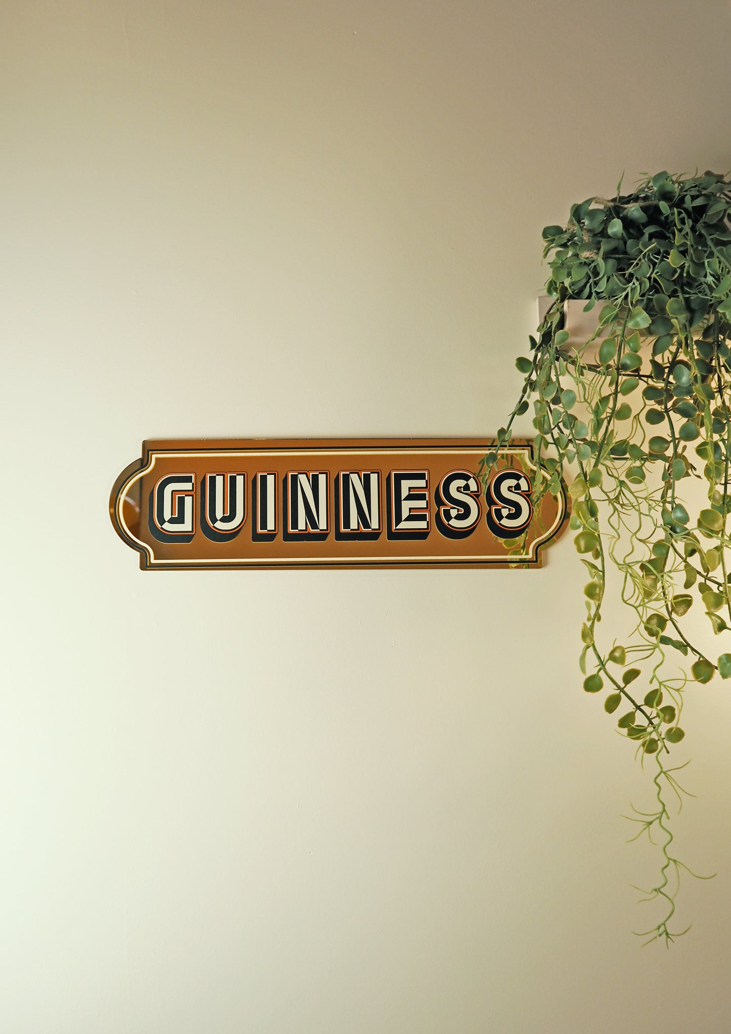 Guinness Rectangle Sign - Warm Gold