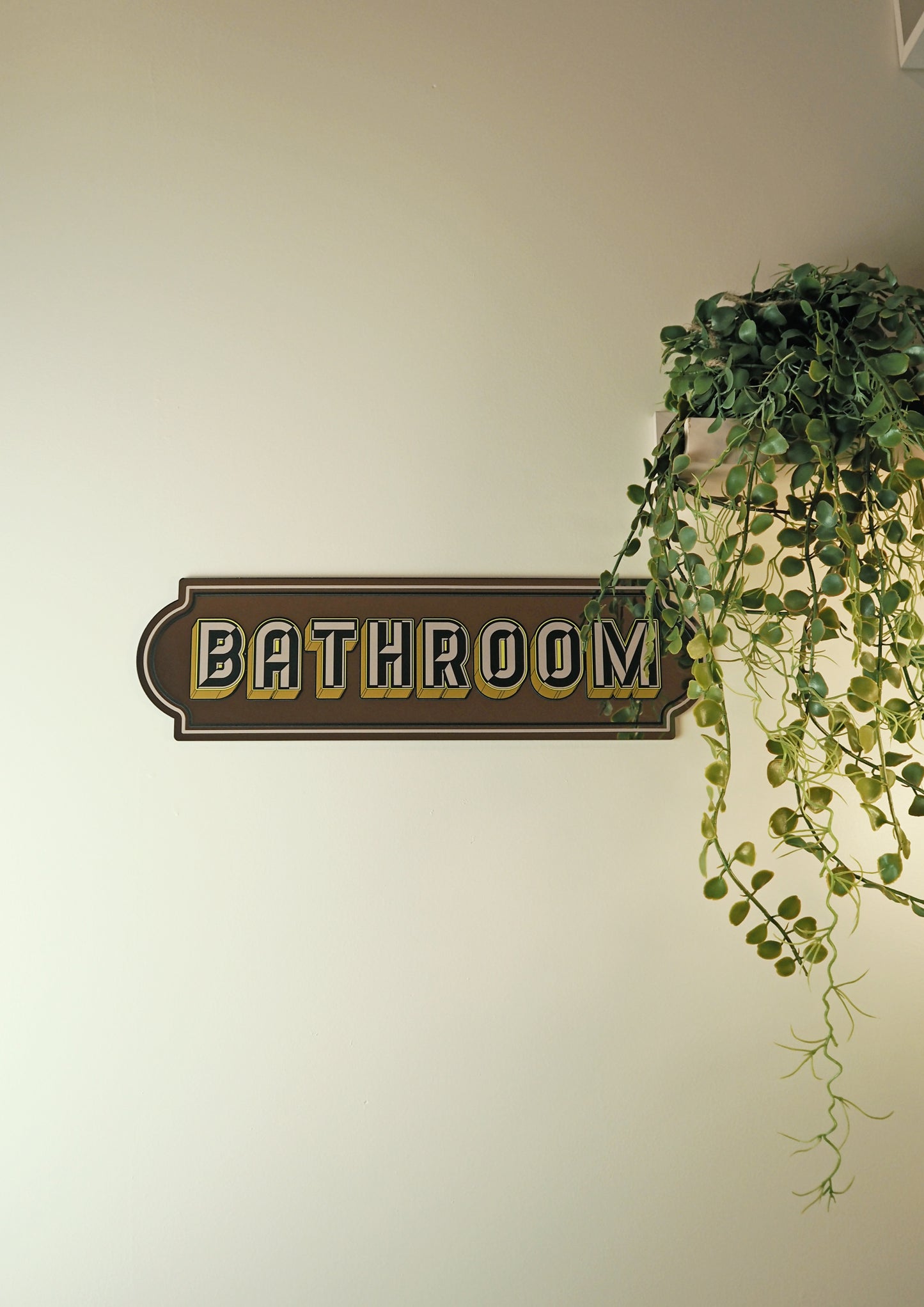 Bathroom Rectangle Sign - Bold Bronze