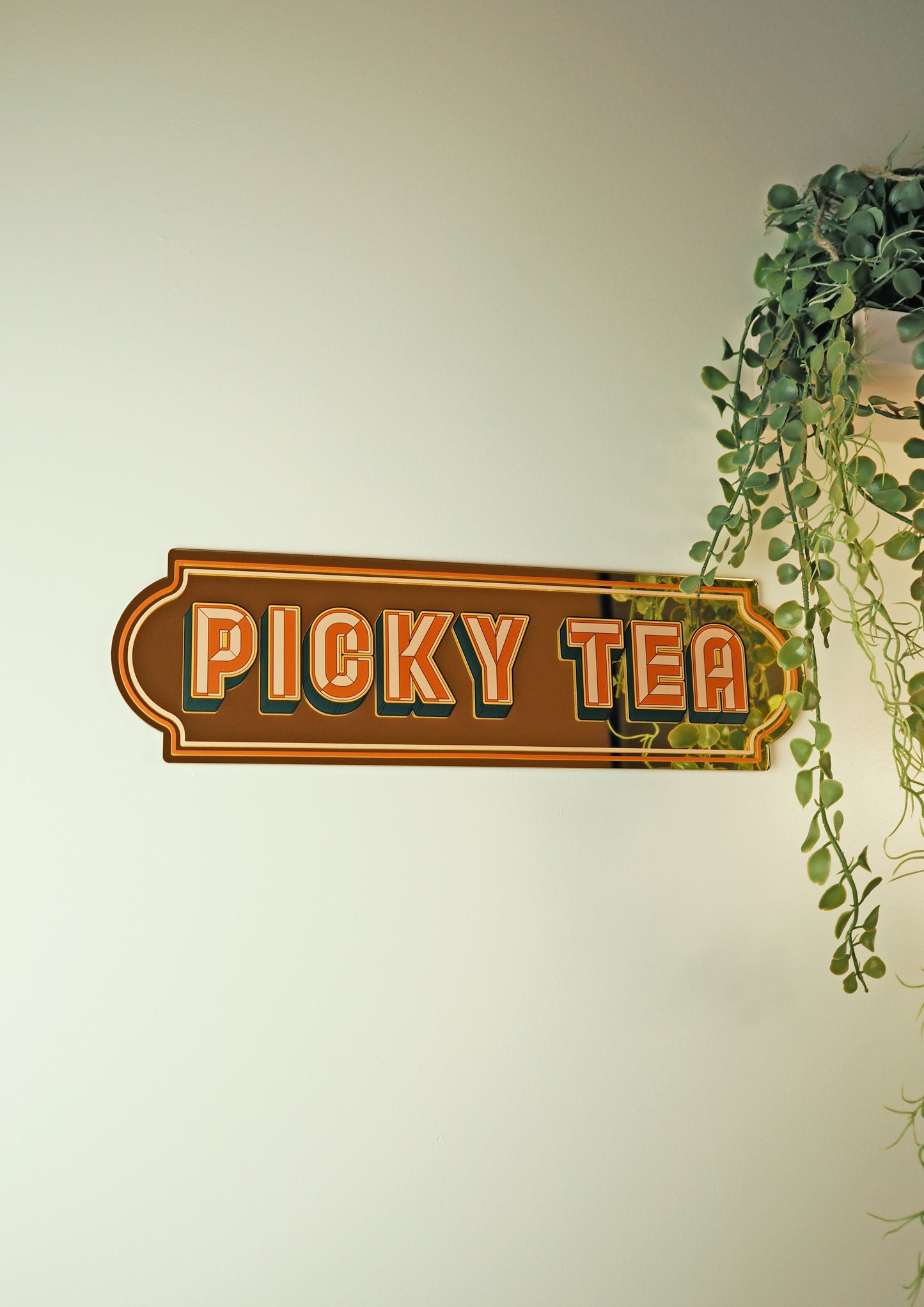 Picky Tea Rectangle Sign - Warm Gold