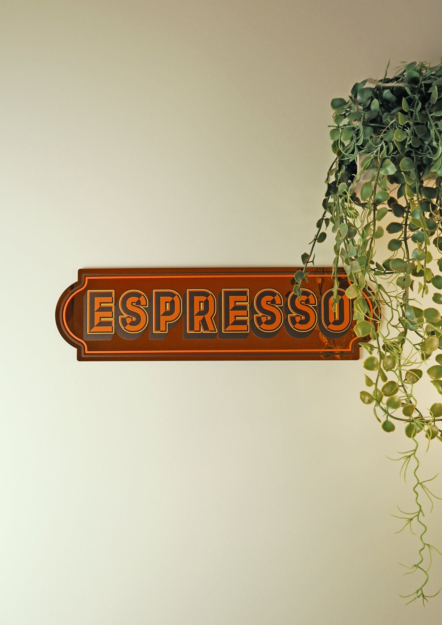 Espresso Rectangle Sign - Groovy Orange