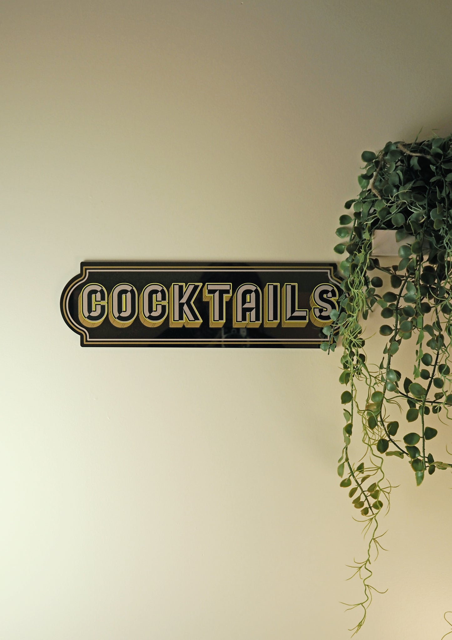 Cocktails Rectangle Sign - Bold Bronze
