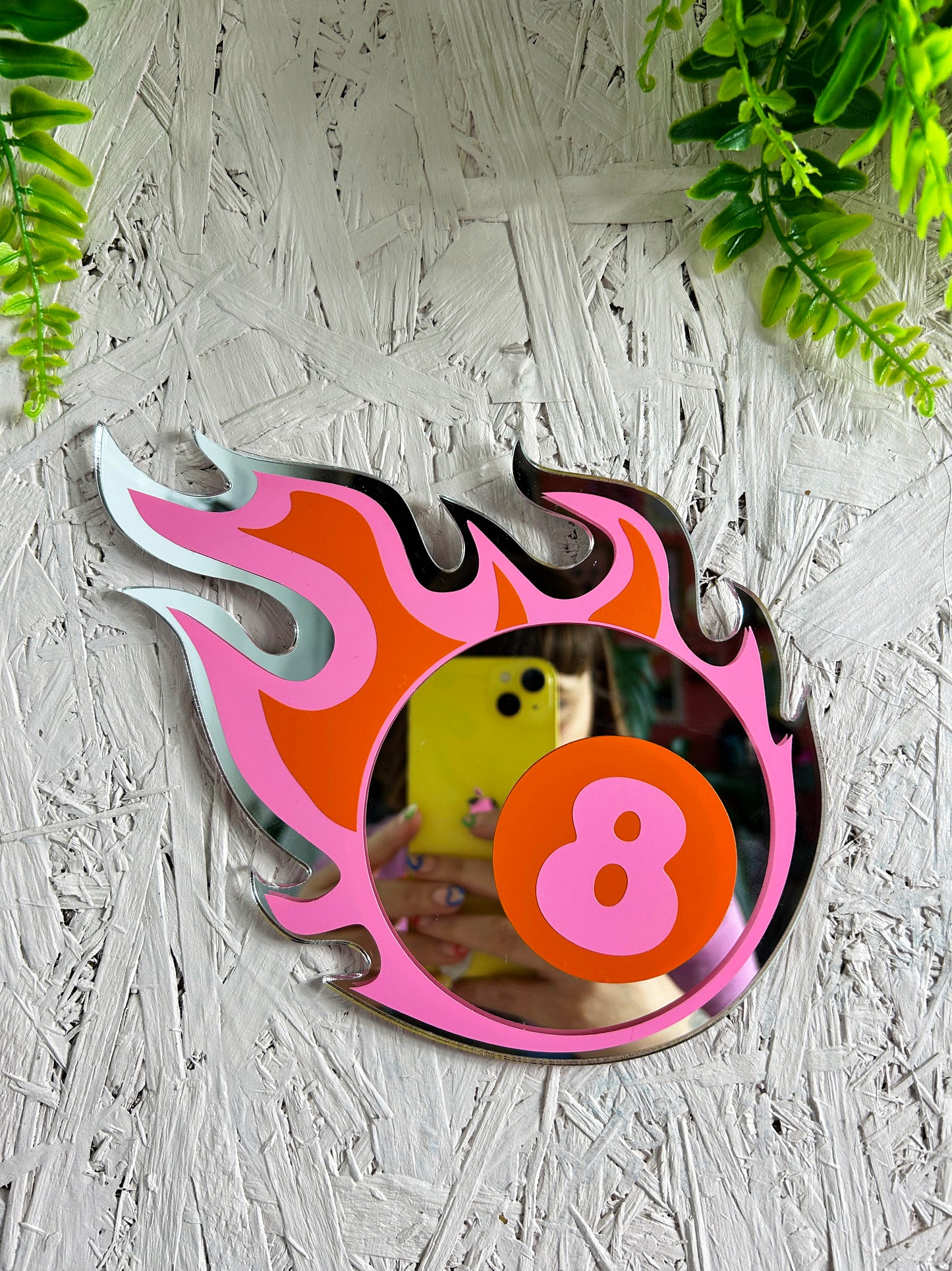 Flaming Eight Ball Mirror