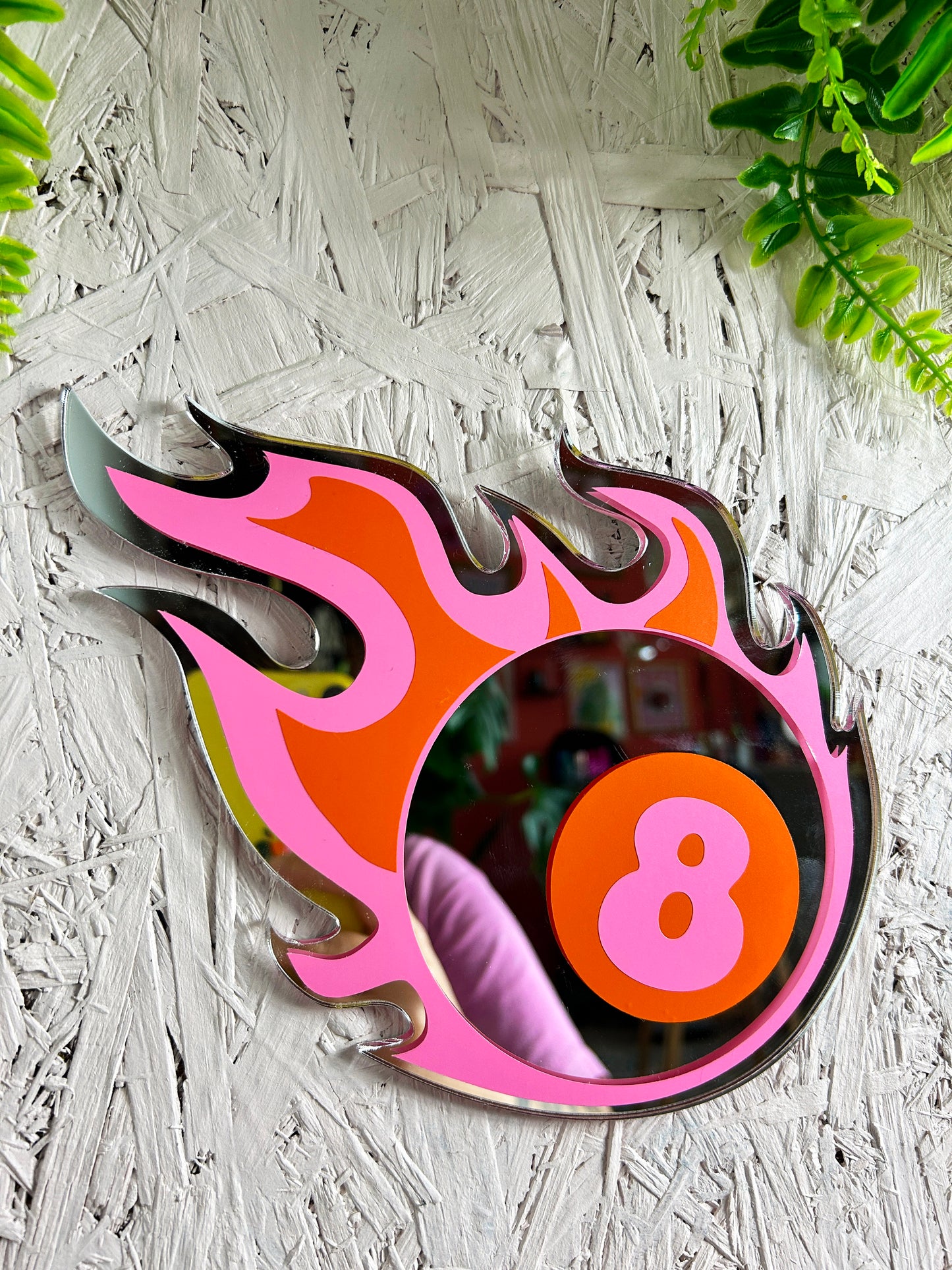 Flaming Eight Ball Mirror