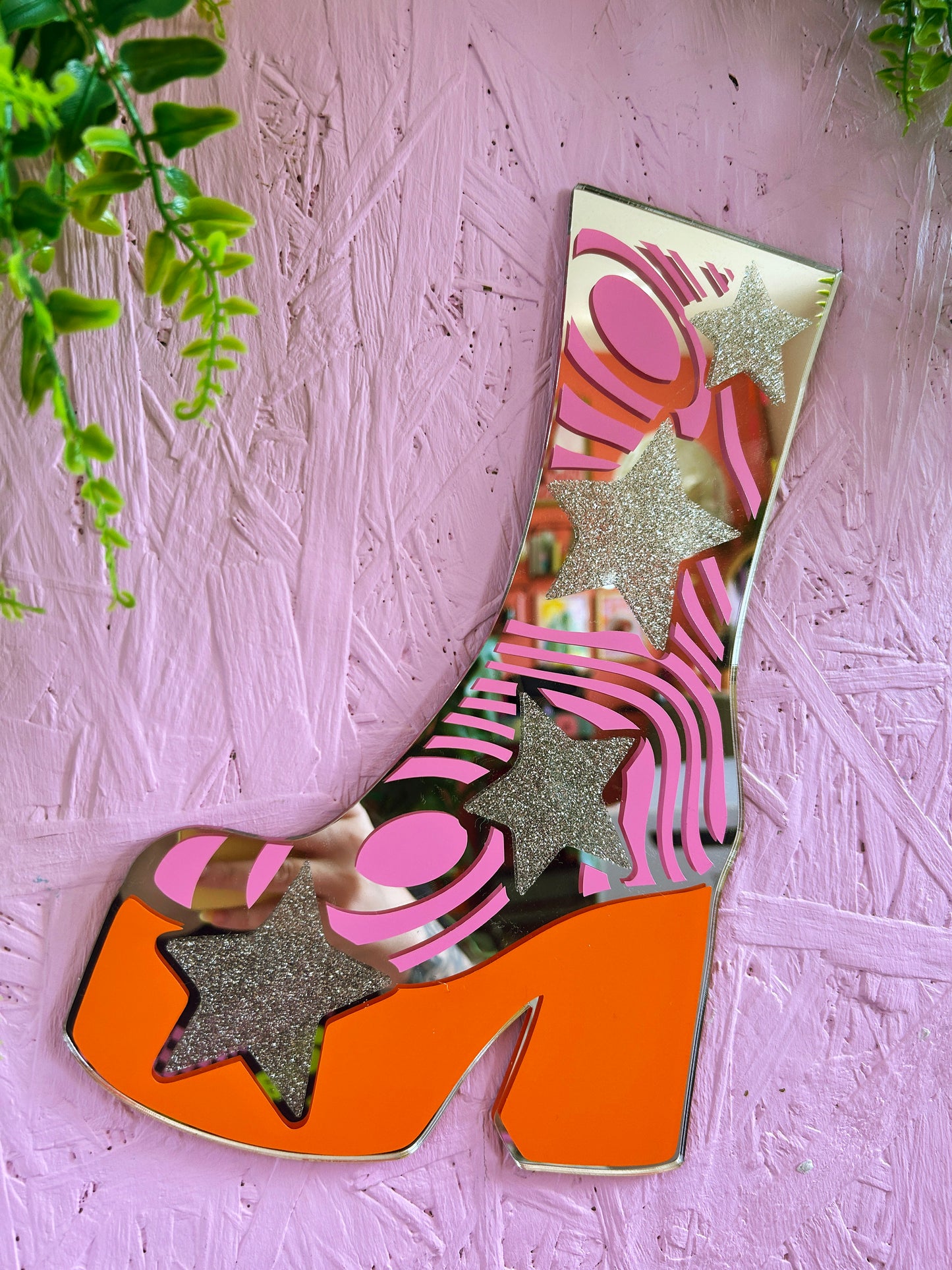 70s Disco Platform Boot Mirror