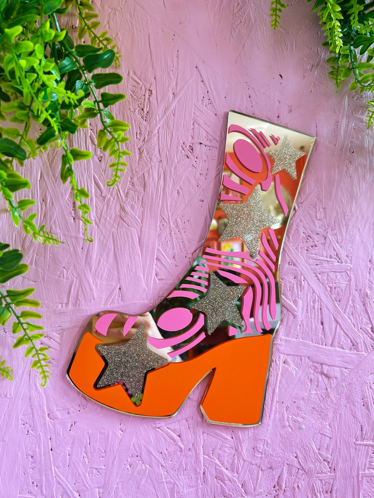 70s Disco Platform Boot Mirror